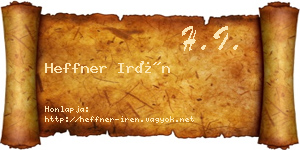 Heffner Irén névjegykártya